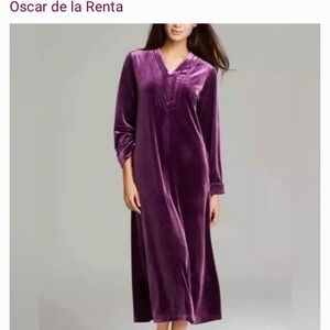 Oscar De La Renta Luxurious Purple Kaftan House Coat / Robe L